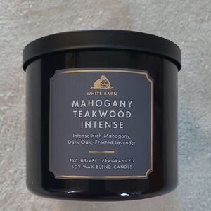 White Barn Mahogany Teakwood Intense 3 Wick Candle Soy Wax Blend NEW Luxury Home